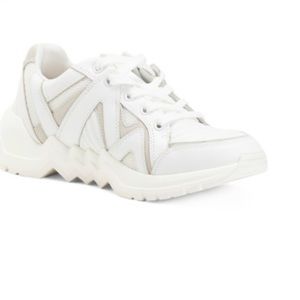 MAJE White Leather Lug Sole Training Sneakers